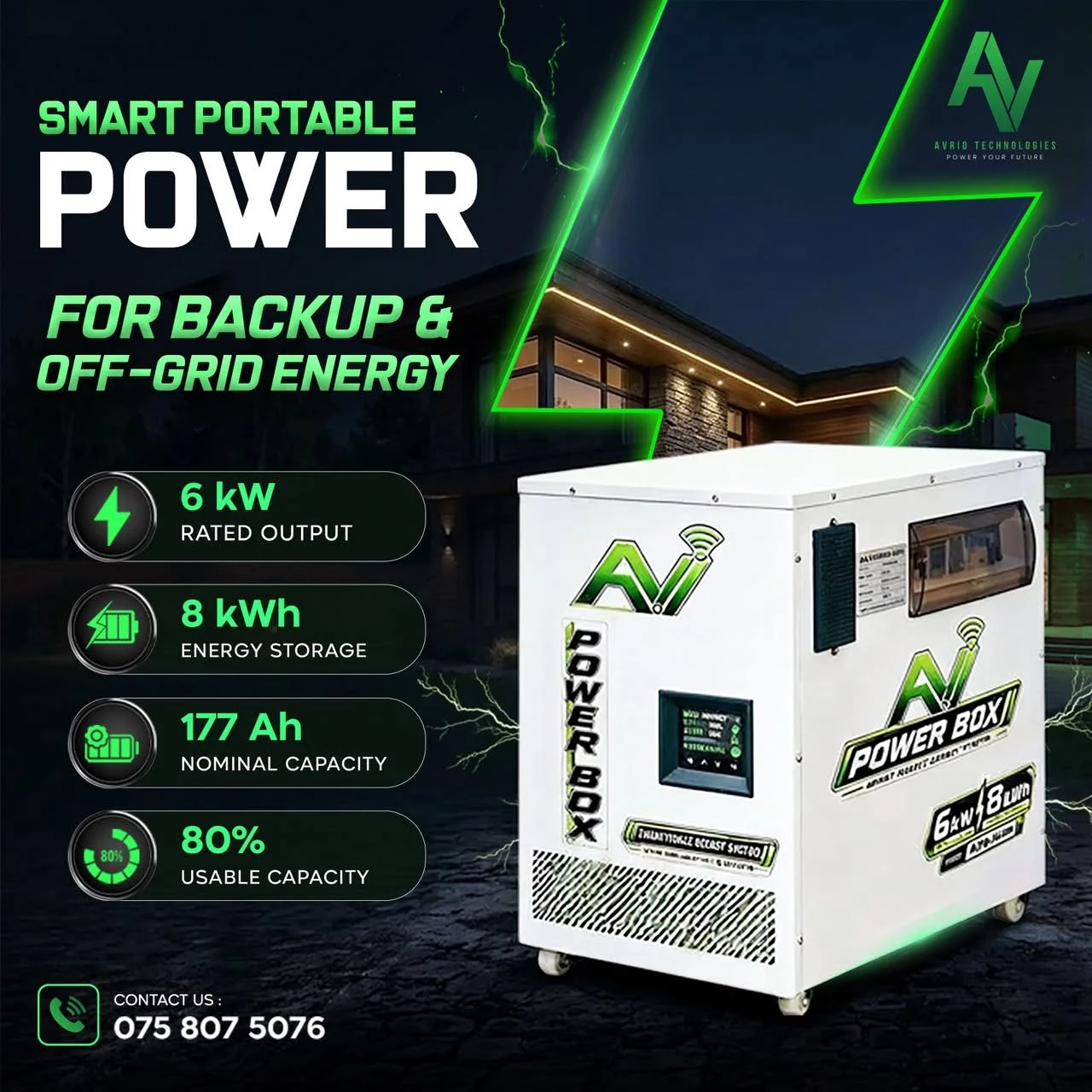 AV POWER BOX launch: 6 kW rated output and 8 kWh energy storage for backup and off-grid energy