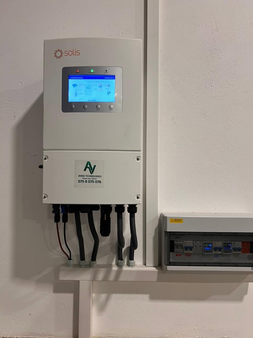 Industrial inverter setup with protection board installed by Avrio Technologies